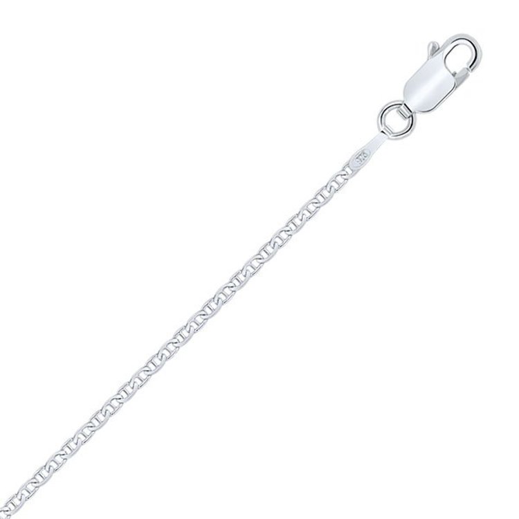 Chaîne de Cheville Maille Marine 1.8 mm Argent Rhodié 925