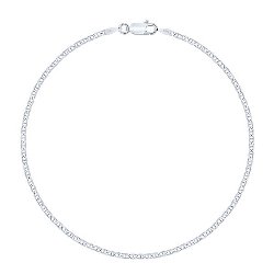 Chaîne de Cheville Maille Marine 1.8 mm Argent Rhodié 925