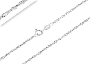 Chaîne Enfant Bébé Maille Singapour 1.4 mm Argent 925/1000 Rhodié 32-34-36-38-40 cm