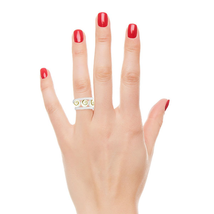 Bague Argent Sterling 925/1000 Perles Verre Bleu Irisé - Taille 62 - Neuve