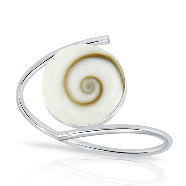 Bague En Argent Ajustable œil De Sainte Lucie - Bijou D'occasion Avec Patine Du Temps