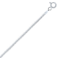 Chaîne de Cheville Maille Miroir 1.6 mm Argent 925 Rhodié 