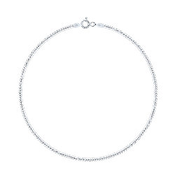 Chaîne de Cheville Argent 925/1000 Rhodié Maille Miroir 1.6 mm