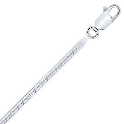 Chaîne de Cheville Maille Miroir 2.2 mm Argent 925 Rhodié 