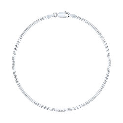 Chaîne de Cheville Argent 925/1000 Rhodié Maille Miroir 2.2 mm