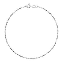 Chaîne de Cheville Argent Rhodié 925/1000 Maille Forçat Limée 1.9 mm