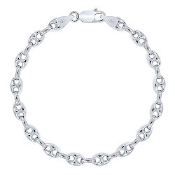 Bracelet Maille Grain de Café 5.6 mm Argent 925 Rhodié