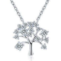 Collier Arbre de Vie Argent 925/1000 Oxydes de Zirconium blancs