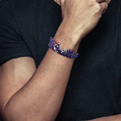 Bracelet Ancre Marine Multi-rangs Nylon et Acier 316 L  