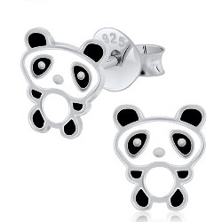 Boucles d'Oreilles Enfant Panda Argent 925 Email