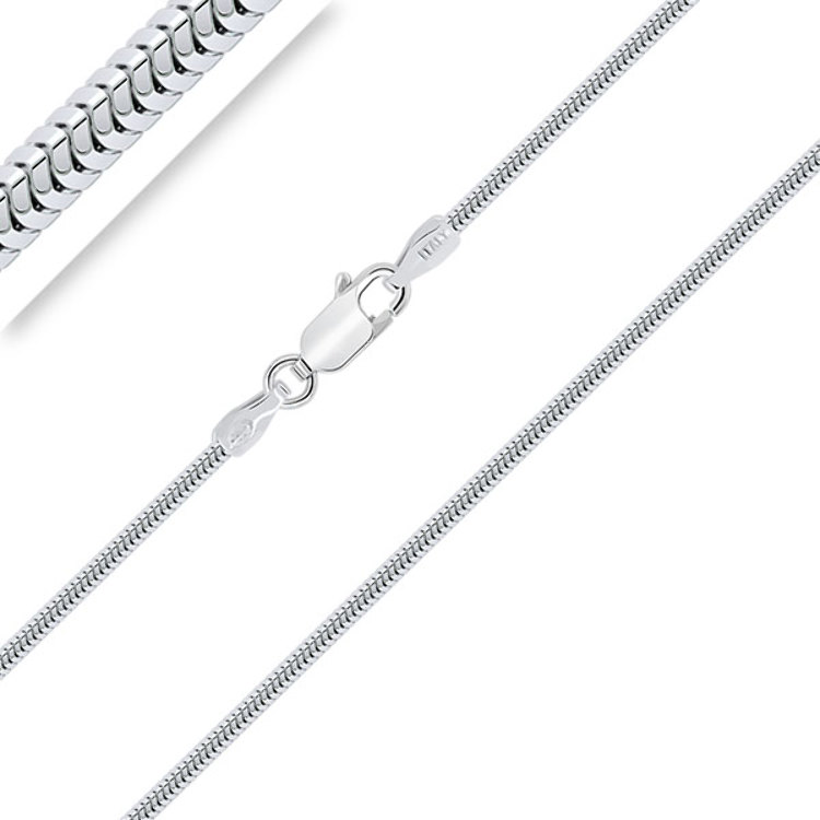 Chaîne Enfant Bébé Maille Serpent allégée 1.4 mm Argent 925/1000