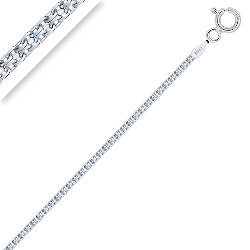 Bracelet Argent 925/1000 Rhodié Maille Bismarck