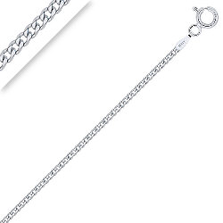 Chaîne de Cheville Argent 925/1000 Rhodié Maille Gourmette