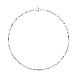 Chaîne de Cheville Argent 925/1000 Rhodié Maille Gourmette
