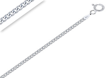 Chaîne de Cheville Maille Gourmette 2 mm Argent 925 Rhodié 