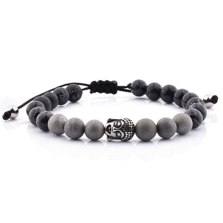 Bracelet Yoga Tête de Buddha Acier