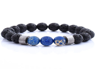 Bracelet homme, bracelet perlé homme onyx brillant, perle zircone en  cuivre, bleu, bracelet bohème partenaire bracelet perles pierre naturelle  extensible -  Canada