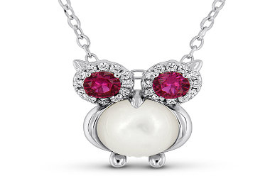 Collier Hibou Chouette Argent 925 Pierre de Lune