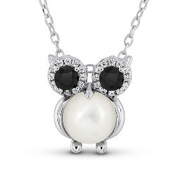 Collier Hibou Chouette Argent 925 Pierre de Lune