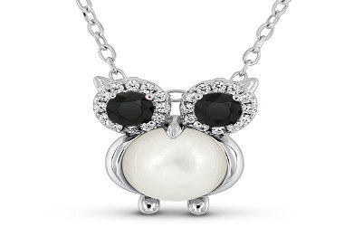 Collier Hibou Chouette Argent 925 Pierre de Lune
