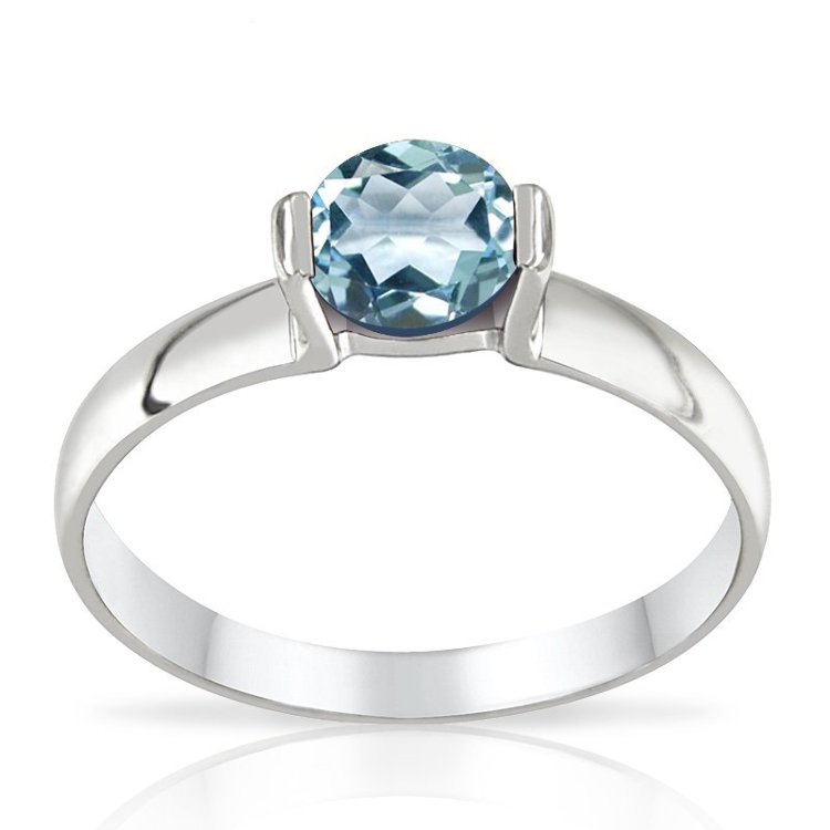 Bague Solitaire Argent 925 Topaze bleue