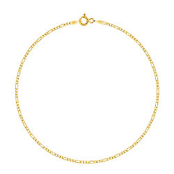 Chaîne de Cheville Argent 925/1000 Plaqué Or Figaro (1+3) 1.5 mm