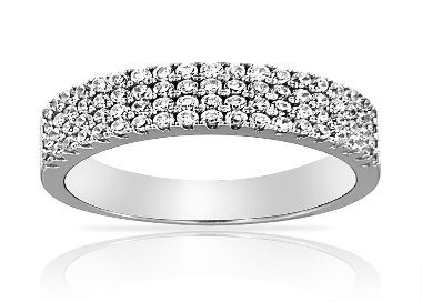 Bague Argent 925/1000 Oxydes de Zirconium 4 rangs