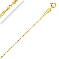 Chaîne de Cheville Argent 925/1000 Plaqué Or Maille Singapour