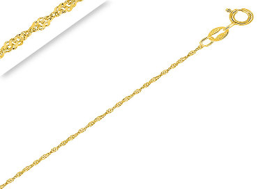 Chaîne de Cheville Argent 925/1000 Plaqué Or Maille Singapour