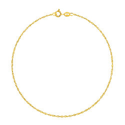 Chaîne de Cheville Argent 925/1000 Plaqué Or Maille Singapour