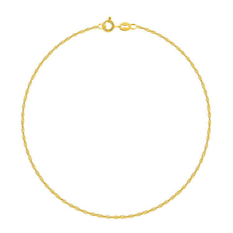 PLANETYS Chaîne De Cheville Argent 925 Plaqué Or Jaune 18K Maille Serpent 1mm