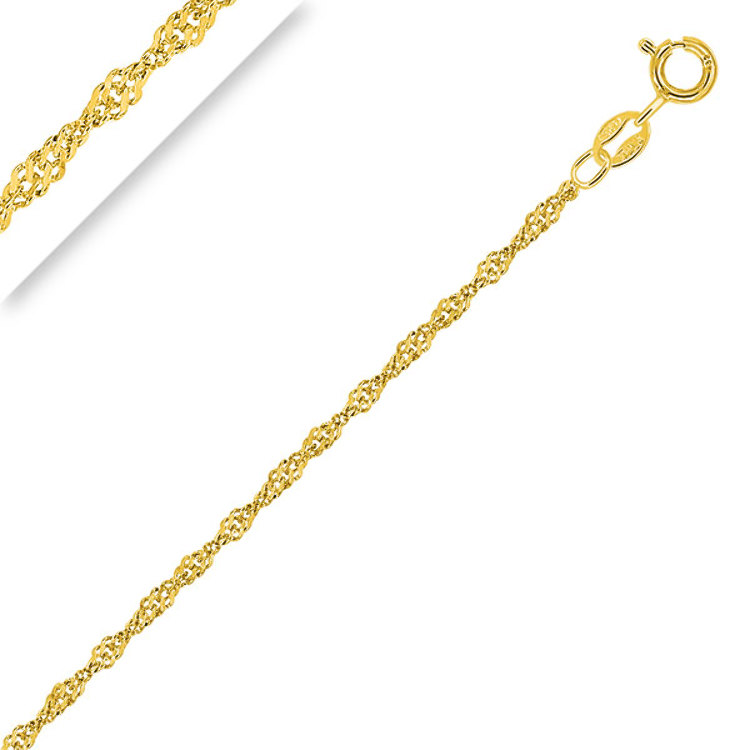 Bracelet De Cheville Femme Plaqué Or Jaune Pendant Hexagone Gravé