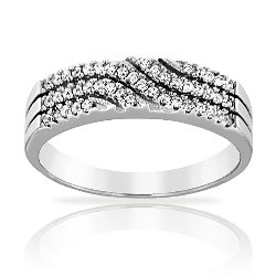 Bague Argent 925/1000 Oxydes de Zirconium wave