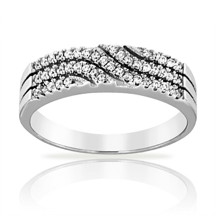 Bague Argent 925/1000 Oxydes de Zirconium wave