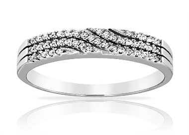 Bague Argent 925/1000 Oxydes de Zirconium wave