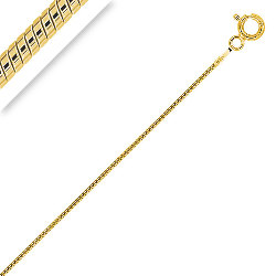 Bracelet de Cheville Argent Plaqué Or 18 Carats Maille Serpent 1 mm