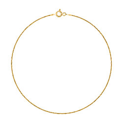 Bracelet de Cheville Argent Plaqué Or 18 Carats Maille Serpent 1 mm