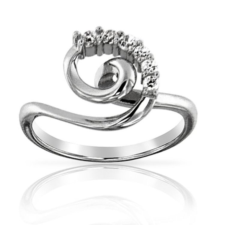 Bague Spirale Argent 925/1000 Oxydes de Zirconium