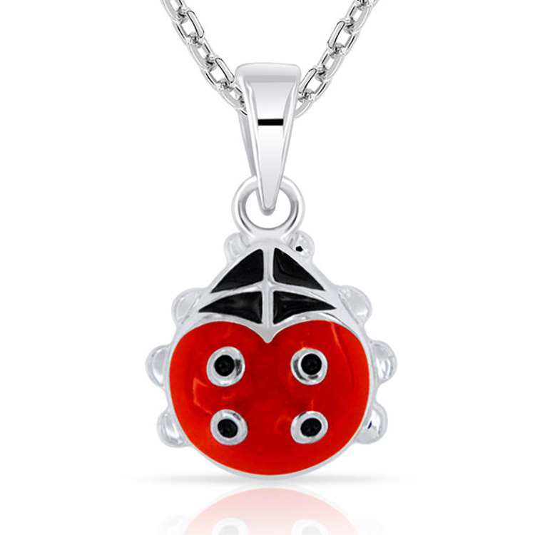 Collier pour Enfant Coccinelle en Argent 925/1000 et Émail