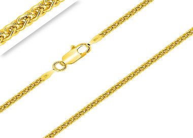 Chaîne Maille Spiga Argent 925 Plaqué Or 18 Carats - 2 mm