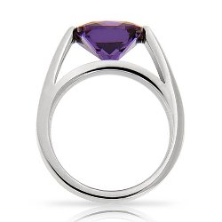 Bague En Zirconium Violet Ovale – Bague De Mariage Ou Cadeau Anniversaire, Style élégant Et Abordable, Pour Femme