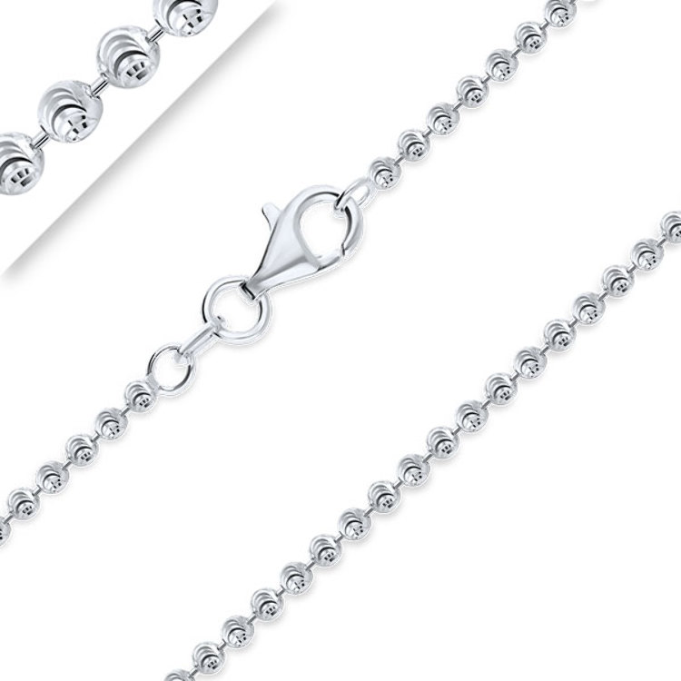 Chaîne Maille Moon Diamantée Argent 925 Rhodié