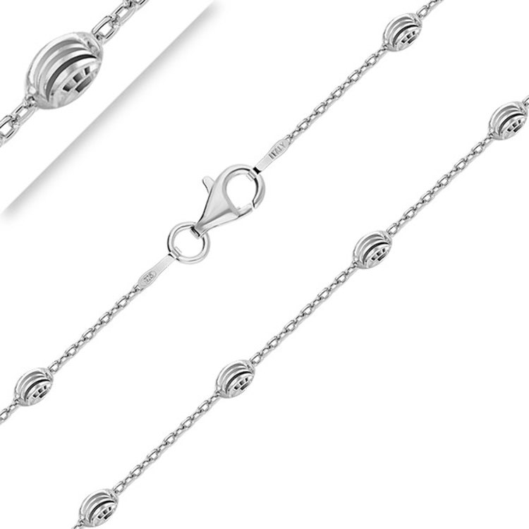 Chaîne Moon Ovale Diamantée Argent 925/1000 Chaîne Moon Ovale Diamantée Argent 925/1000