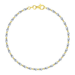 Chaîne de Cheville en Argent 925 Plaqué Or 18 Carats Maille Rice Moon