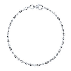 Chaîne de Cheville en Argent 925/1000 Rhodié Typhoon Alternée 