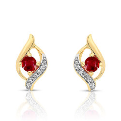 Boucles d'Oreilles Rubis en Or 375/1000