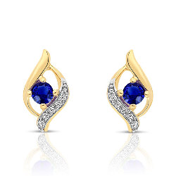 Boucles d'Oreilles Saphir en Or 375/1000 