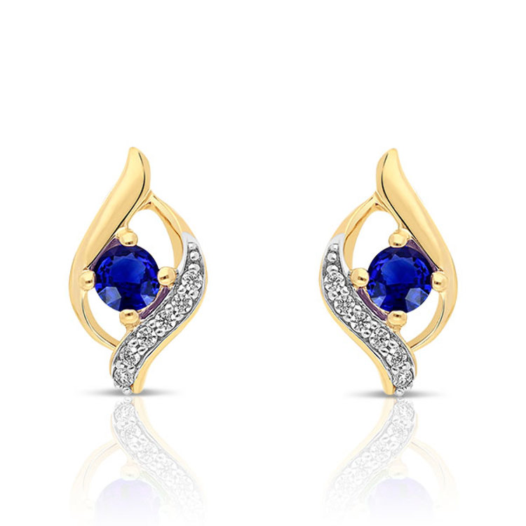 Boucles d'Oreilles Saphir en Or 375/1000 