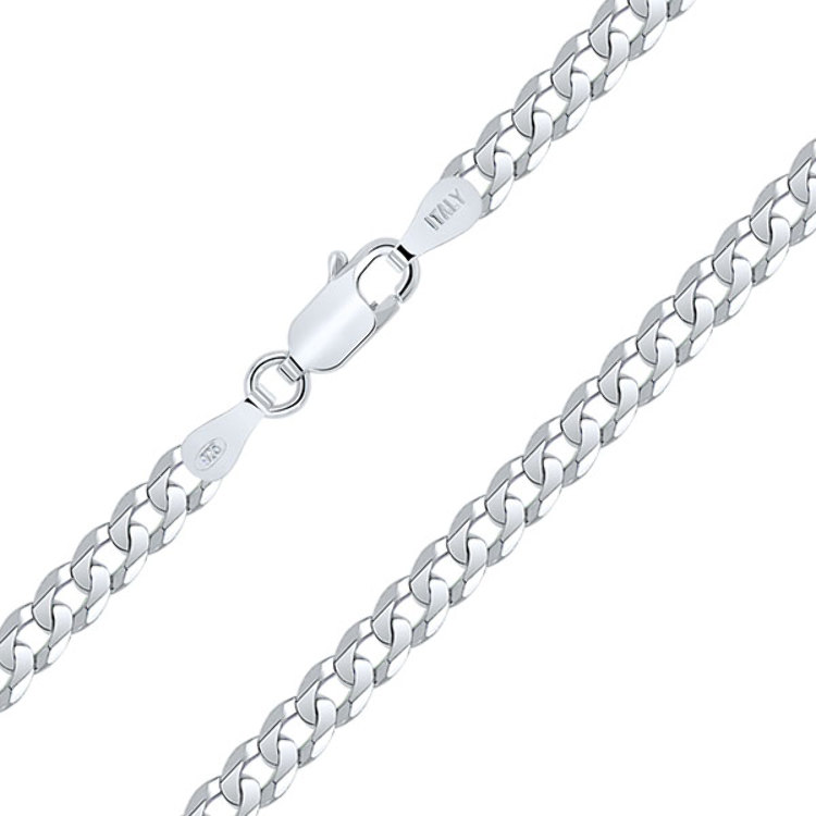 Chaîne Argent 925 Maille Gourmette Diamantée 4.2 mm Chaîne Argent 925 Maille Gourmette Diamantée 4.2 mm