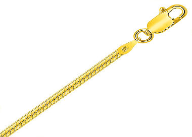 Bracelet de Cheville Argent Plaqué Or 18 Carats Maille Miroir 2.2 mm